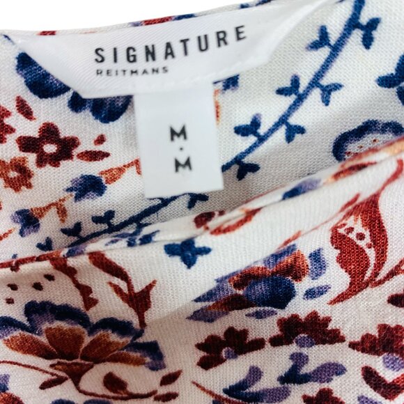 Linen-Blend Printed Swing Dress size medium RETIMANS - Picture 9 of 13